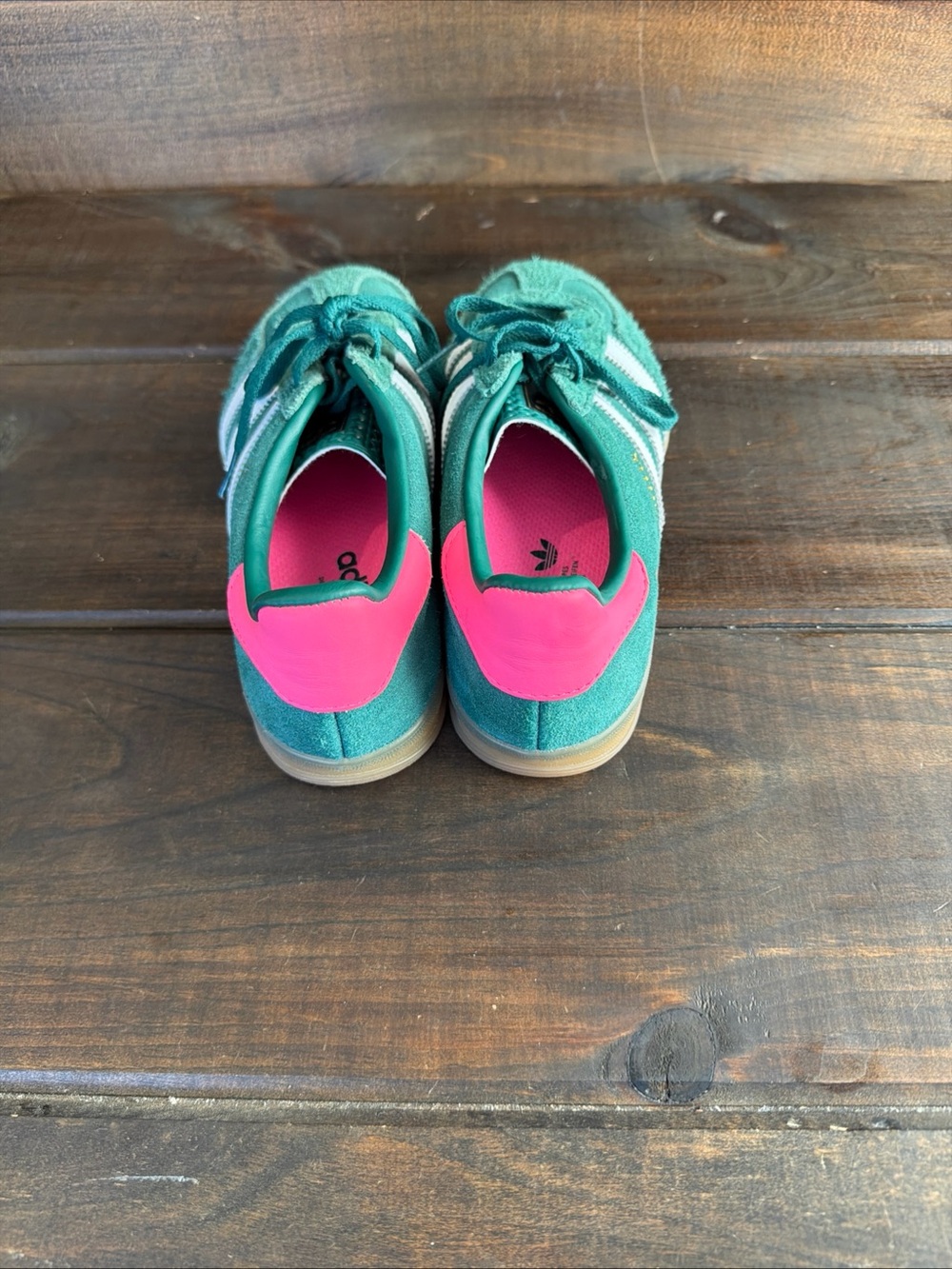 Adidas Gazelle Indoor Collegiate Green Lucid Pink Suede Sneakers Shoes Wmn Sz 9 - Picture 4 of 12